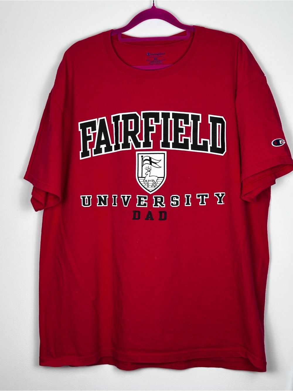 Champion Fairfield University Dad Red Graphic T-Shirt Men’s XL